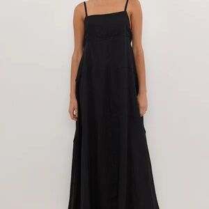 TINA BLACK RAMIE HIGH NECK DRESS - 8 / BLACK